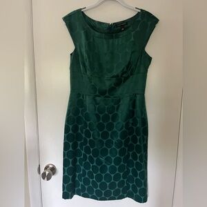Banana Republic Deep Green Polka Dot Sheath Dress